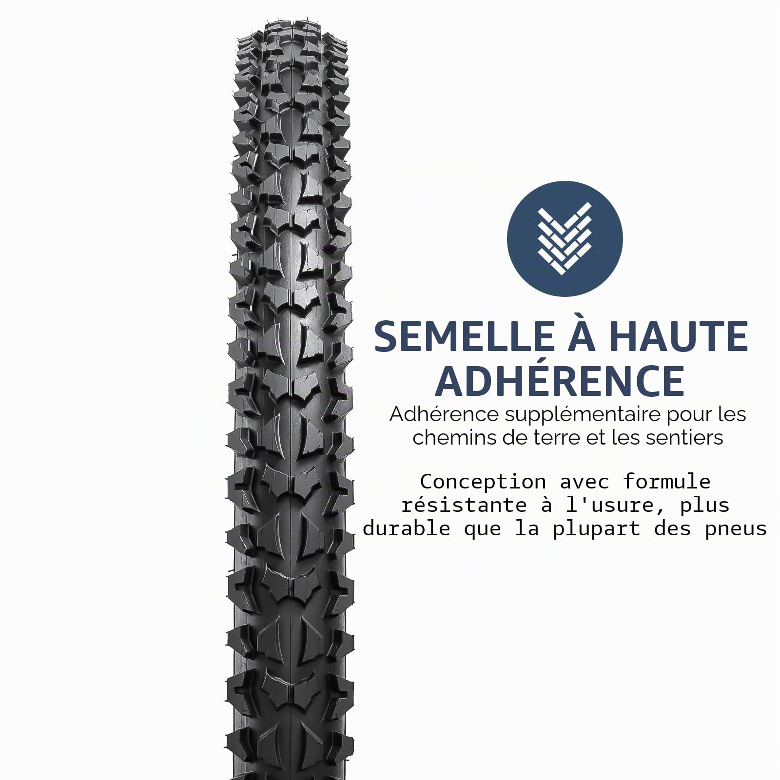 YUNSCM 2-PCS 26 Pouces Montagne Vélo pneus 26x2.10/54-559 Compatible with Off Route Vélo 26x1.95 26x2.0 26x2.10 26x2.125 Vélo Bike pneus (Y-1044)
