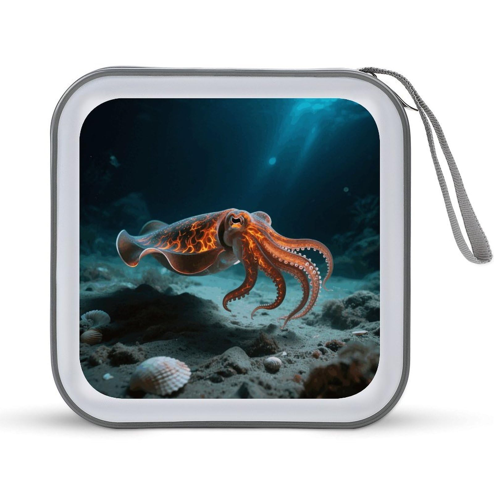 VstaDank Walking Flamboyant Cuttlefish CD Case Portable Zipper CD Case 40 Capacity Hard Plastic DVD Cases Holder Large Storage Disc Wallet Bag for Car Home Travel DVD Collection Bag