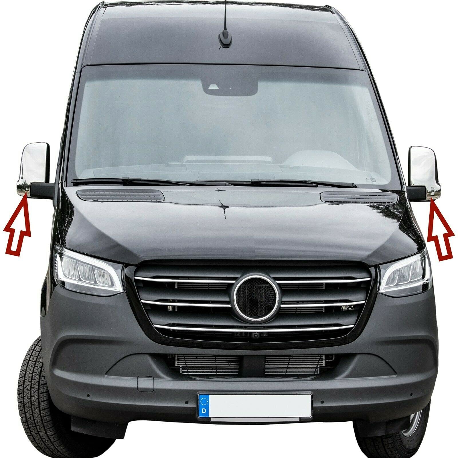 Edelstahl Spiegelkappen Chrom passend für Mercedes Sprinter W907, W910 | ab 2018>
