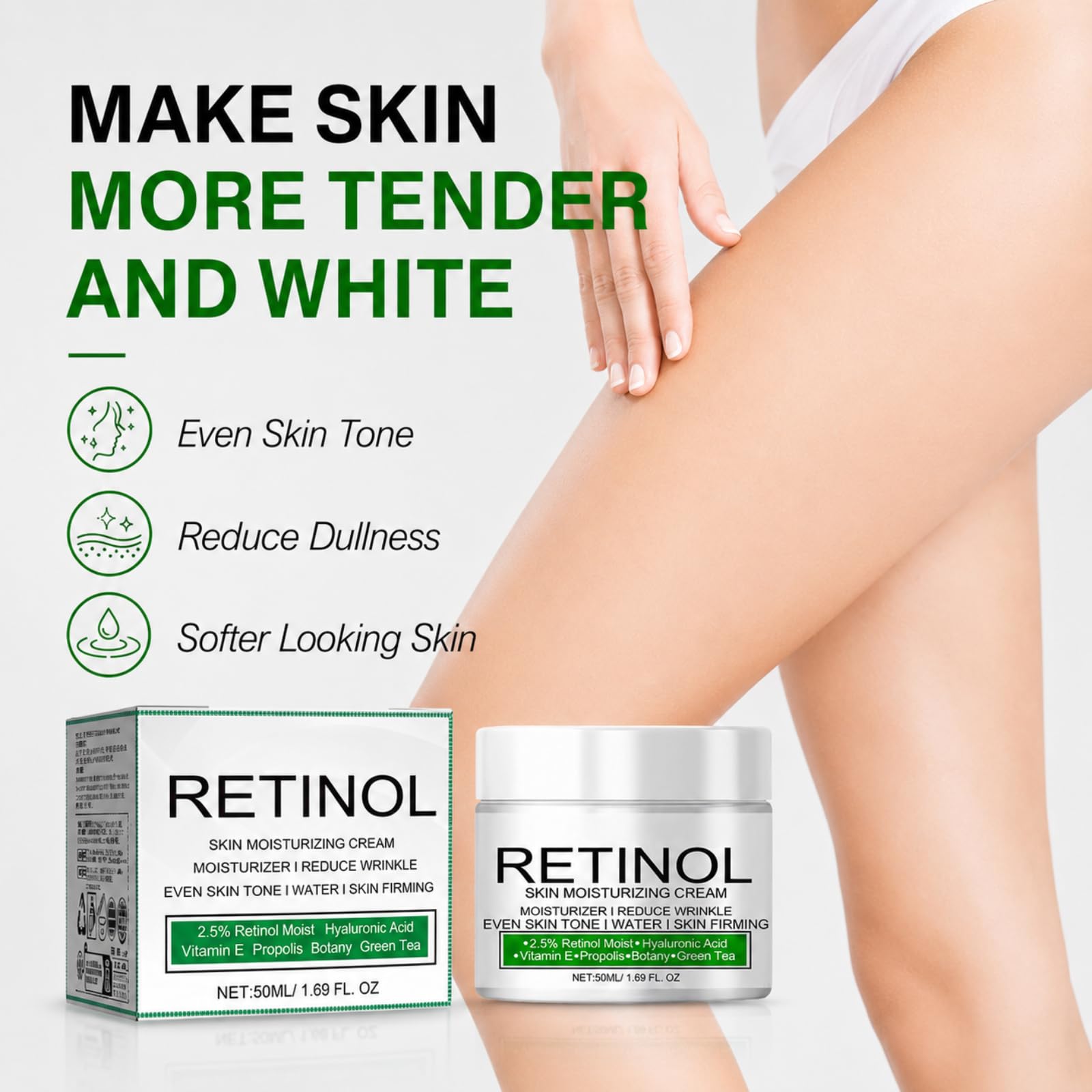Brightening Retinol Cream Nourishes, Fades Dark Spots for Body Joints | Retinol Multi-Purpose Moisturizer for Body Dark Spots, Nourishes Repairs & Brightens Knees, Armpits and Intimate Areas