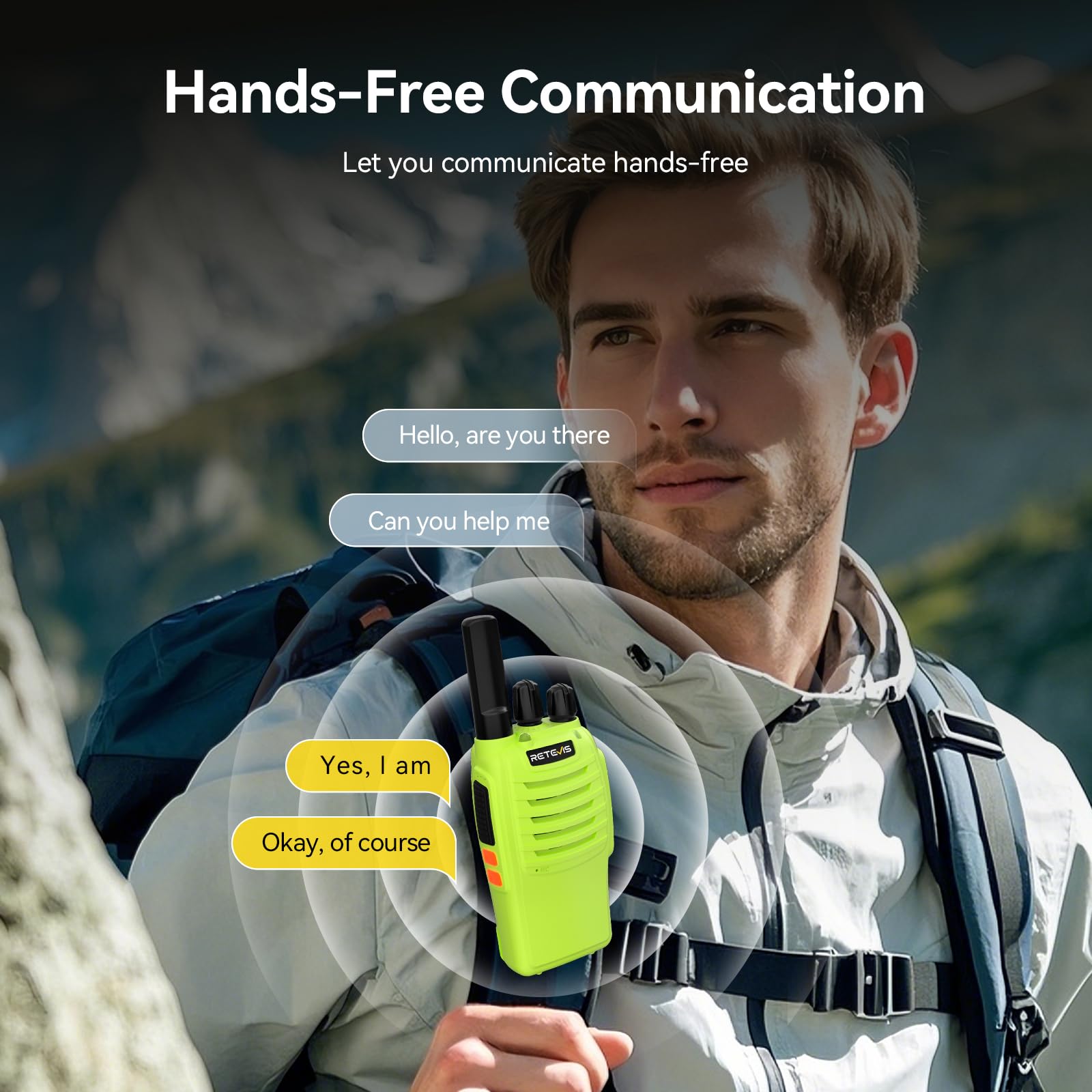 Retevis H777 Walkie Talkie Professionale con Batteria Ricaricabile, VOX, Type-C, Torcia, 1 Coppia