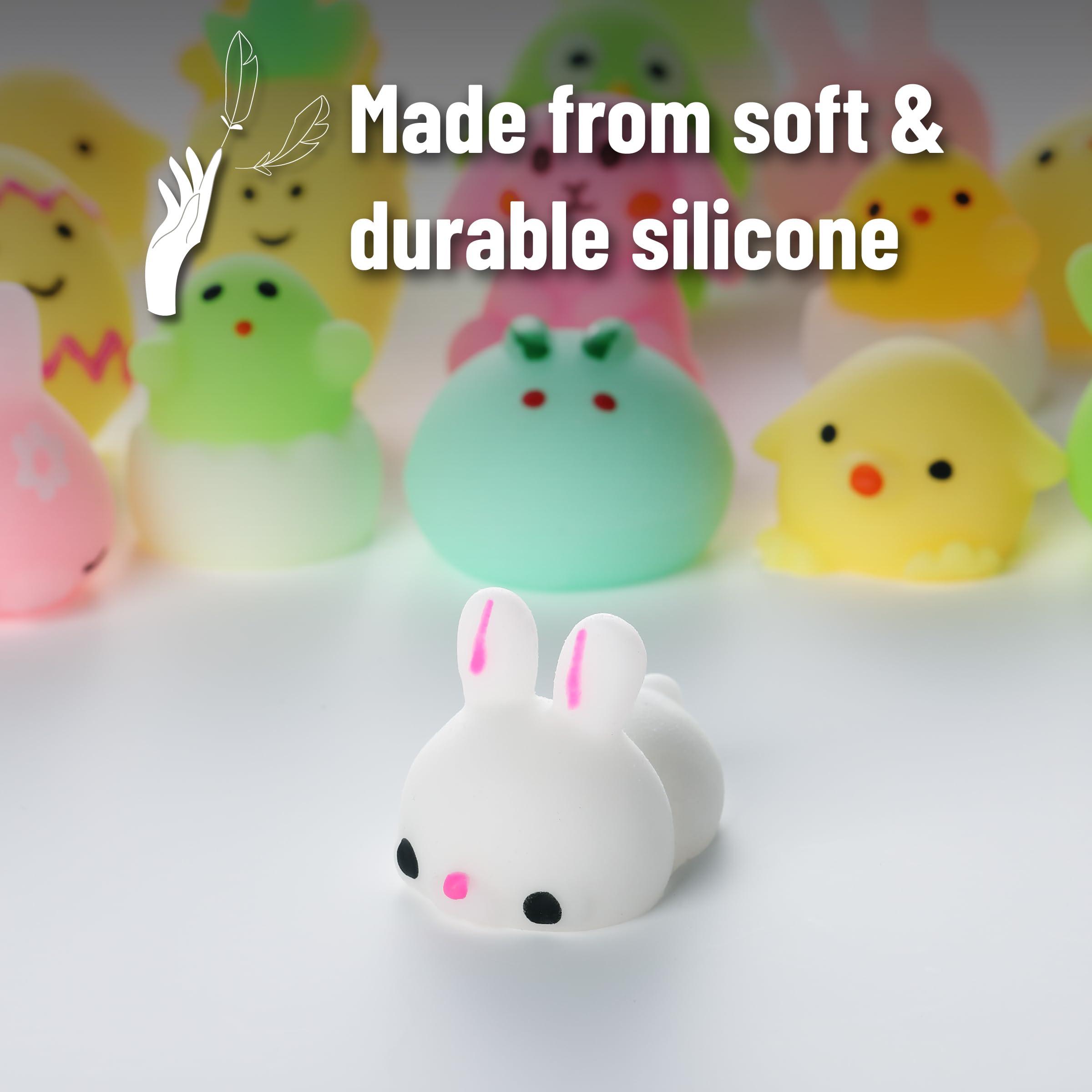 Mr. Pen- Easter Squishy Toys for Kids, 48 Pack, Washable Twistable Stretchy Squishies Bulk, Soft Stress Relief Sensory Toys for Squeezing, Easter Basket Stuffers, Party Favors & Classroom Rewards