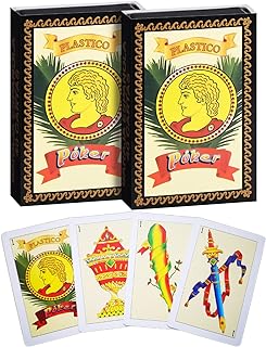 2 Decks Spanish Playing Cards Cartas Españolas, Baraja Española, Briscas Cards Puerto Rico, Mexican Playing Cards, Plastic Spanish Cards, Barajas Espanolas Plasticas(with Playing Card Boxes)