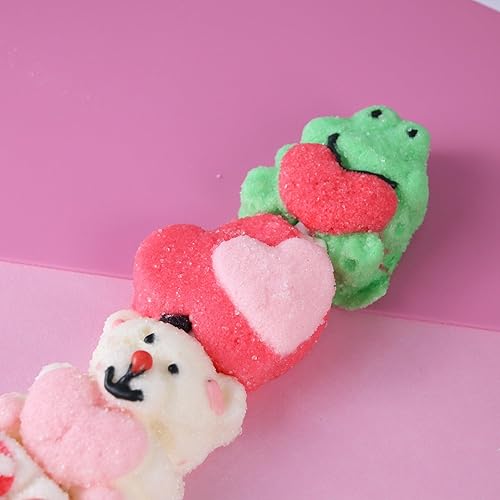 Miniatura 5 de Brochetas de malvavisco de San Valentín 2025, bonitos pinchos de caramelo en forma de amor para fiestas en el aula, paquete de 3