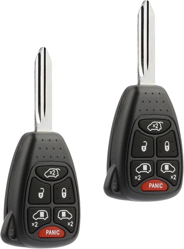Kit com 2 Chaves Canivete com Controle Remoto de 6 Botões para Dodge Caravan, Grand Caravan e Chrysler Town & Country 2004–2007 USARemote M3N5WY72XX