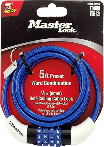 Master Lock 8152DASTWD Cable combinado de palabras preestablecidas, amarillo