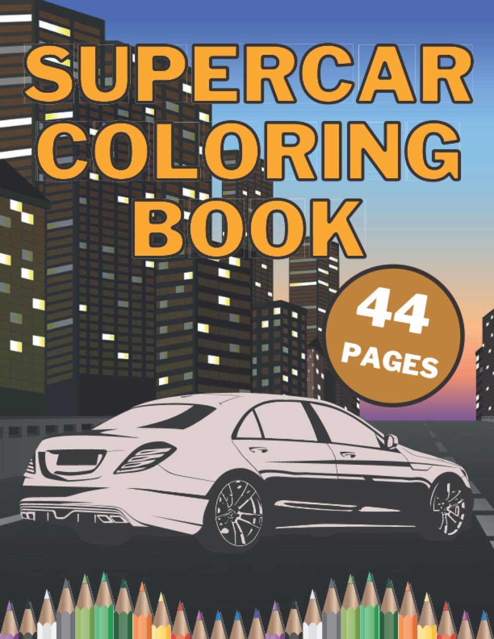 Supercar Coloring Book: Great Exotic Cars for Kids and Adults to Relaxations Painting with Black Pages