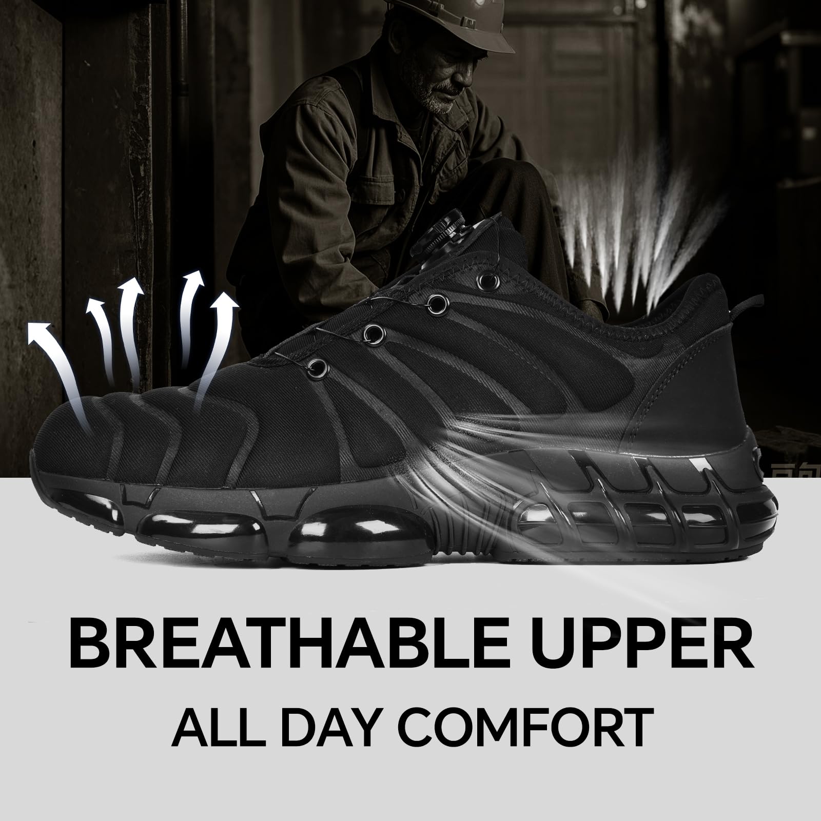 Chaussures de Sécurité Hommes Femmes Légère Basket de Securite Respirantes Chaussures de Travail Antidérapante Basket de Securite Confortable