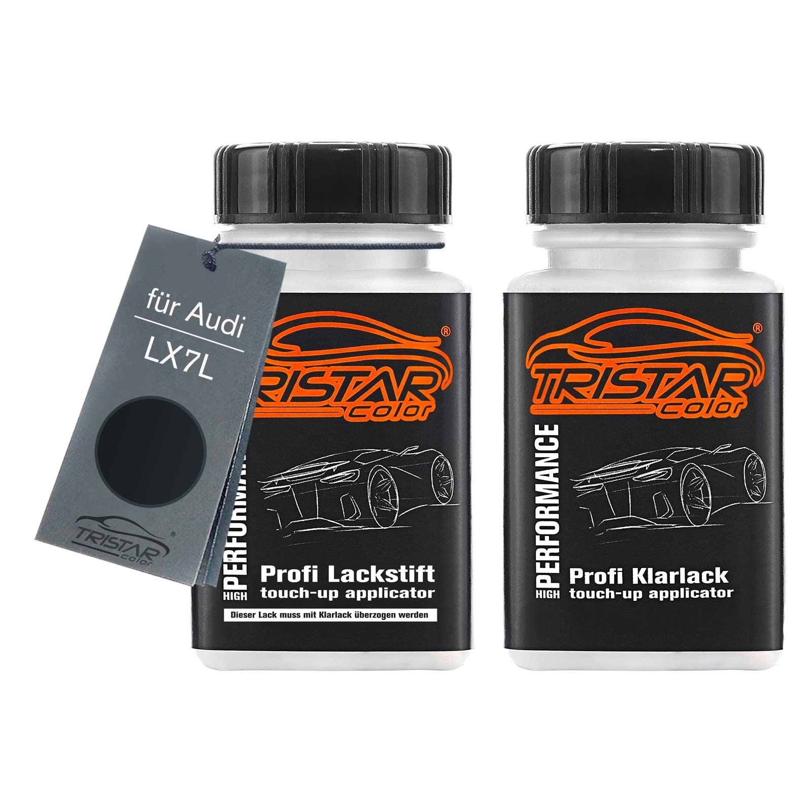 Tristarcolor Manhattengrau Metallic Car Paint Touch-Up Pen Set For Audi Lx7l Base Coat Clear Coat 50Ml Each