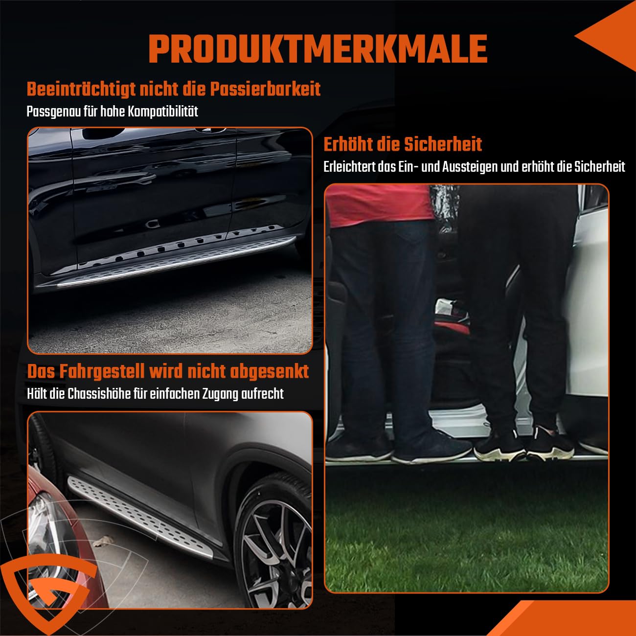 Trittbretter Seitenbretter Satz Seitenbretter Kompatibel mit Mercedes Benz GLC X253 C253 2015-2023 – Aluminium Einstiegsleisten Schweller, rutschfest, Robust, Links & Rechts
