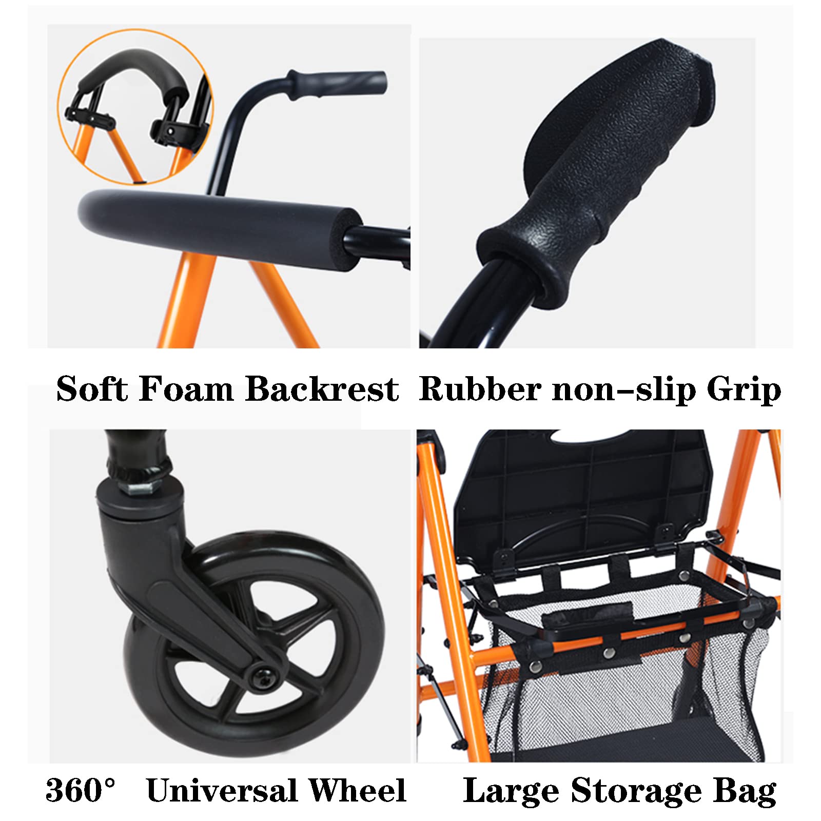 Cestas para andadores para Personas Mayores con Asiento - Andador Cestas para andadores para Personas Mayores con Ruedas Cesta para andadores para Personas Mayores con Ruedas médic
