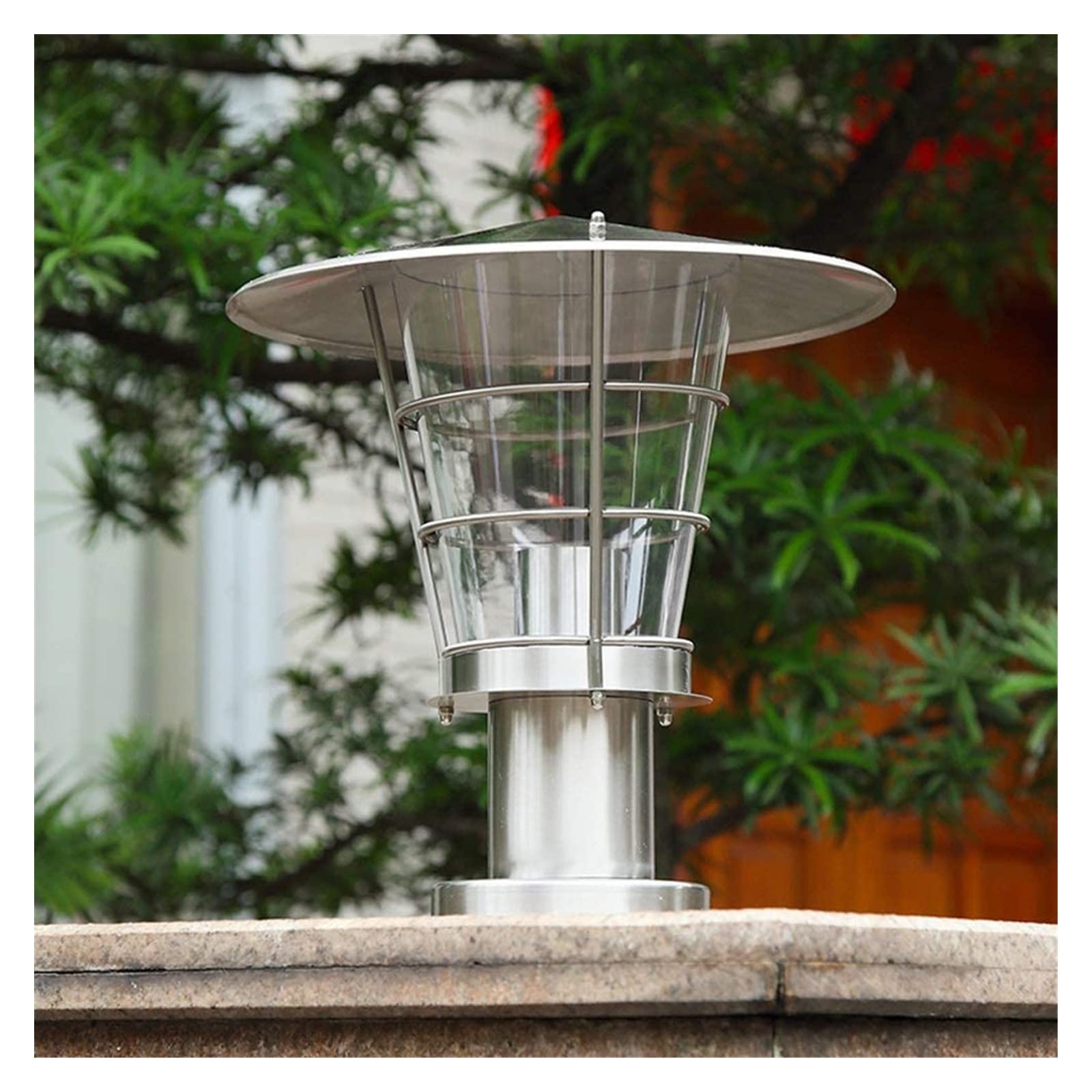 Luce da cortile Lampada da esterno per esterni Acciaio inossidabile Luci da palo in acrilico impermeabile Lampade a colonna semplici Porta da giardino Strada Parco Casa Villa Illuminazione Luci a