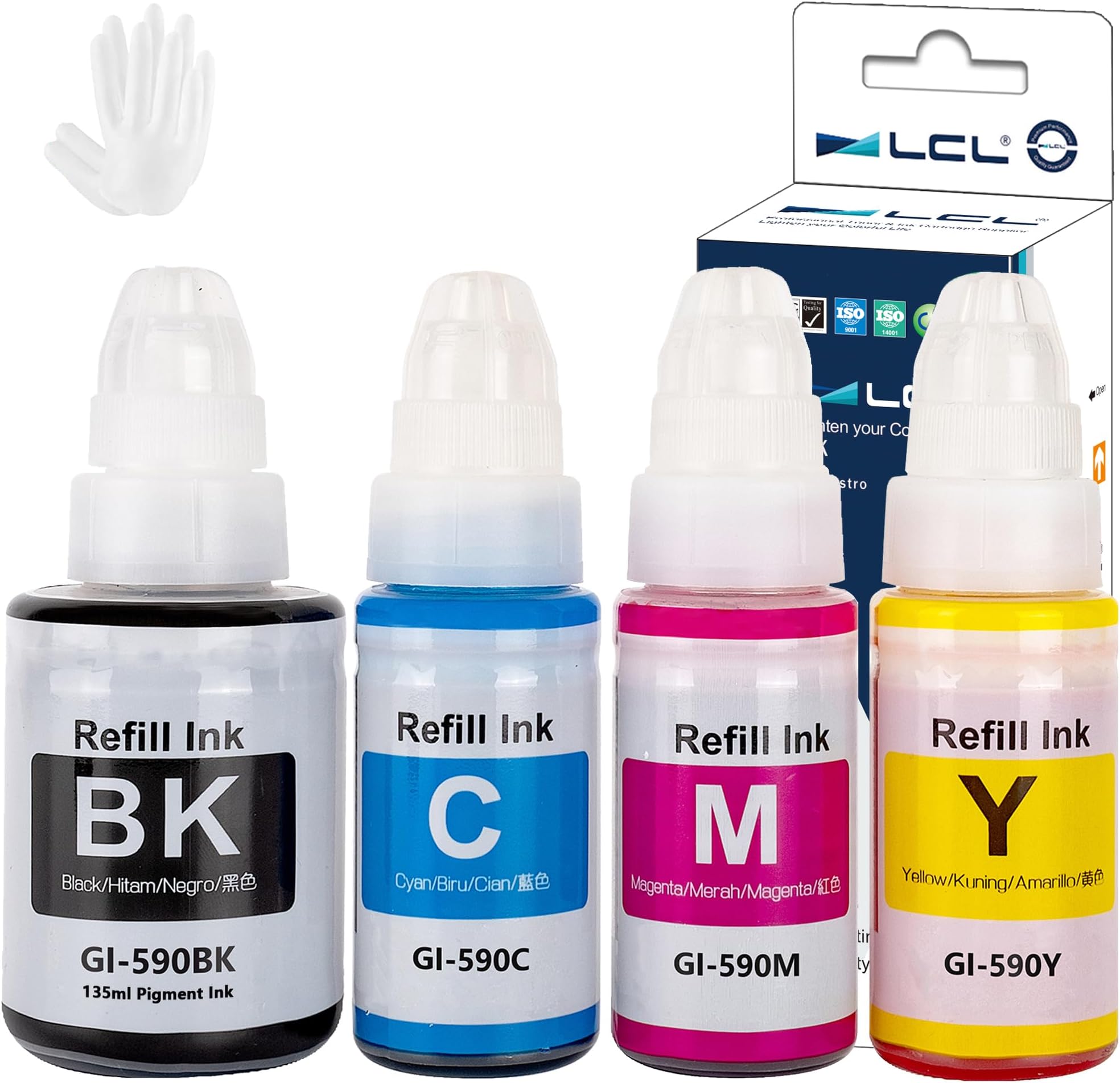 Canon G7050 Tinte Nachf&uuml;llen Set 4 Bottiglie Di Inchiostro GI-50 Per Canon Pixma G5050 G6050 G7050 | Nero, Ciano, Magenta, Giallo | Compatibile Made In UK