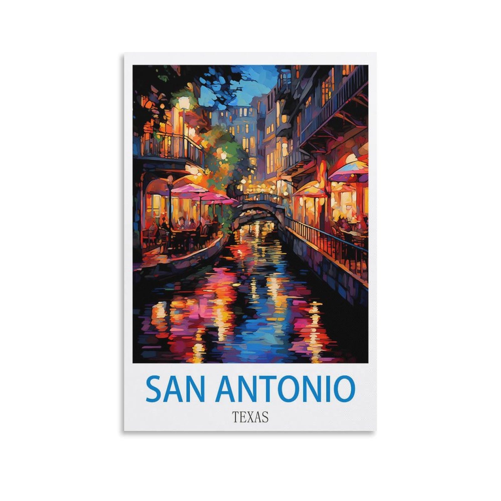 EZMLFA 5D DIY Diamond Painting Kit,San Antonio Texas Diamond Art Kits for Beginner,Gem Art Kits Round Drill for Home Wall Decor Gifts 40x50cm