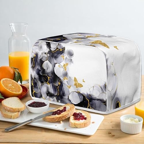 Miniatura 5 de Baxinh Cubierta antipolvo para tostadora de 2 rebanadas con estampado de mariposas marmoleadas, cubierta para horno de microondas, electrodomésticos