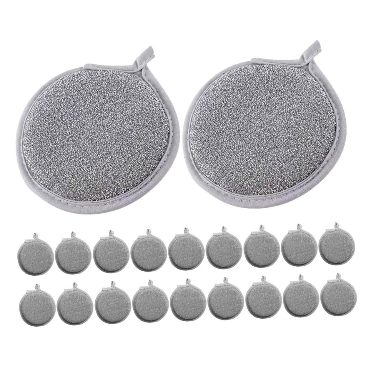 BUTIFULSIC 20pcs Double-Sided Dish Scrubbers Kitchen Sponges High Absorbency Non-Oil Sticking Nylon Scrubbers for Dishes Pots and Pans