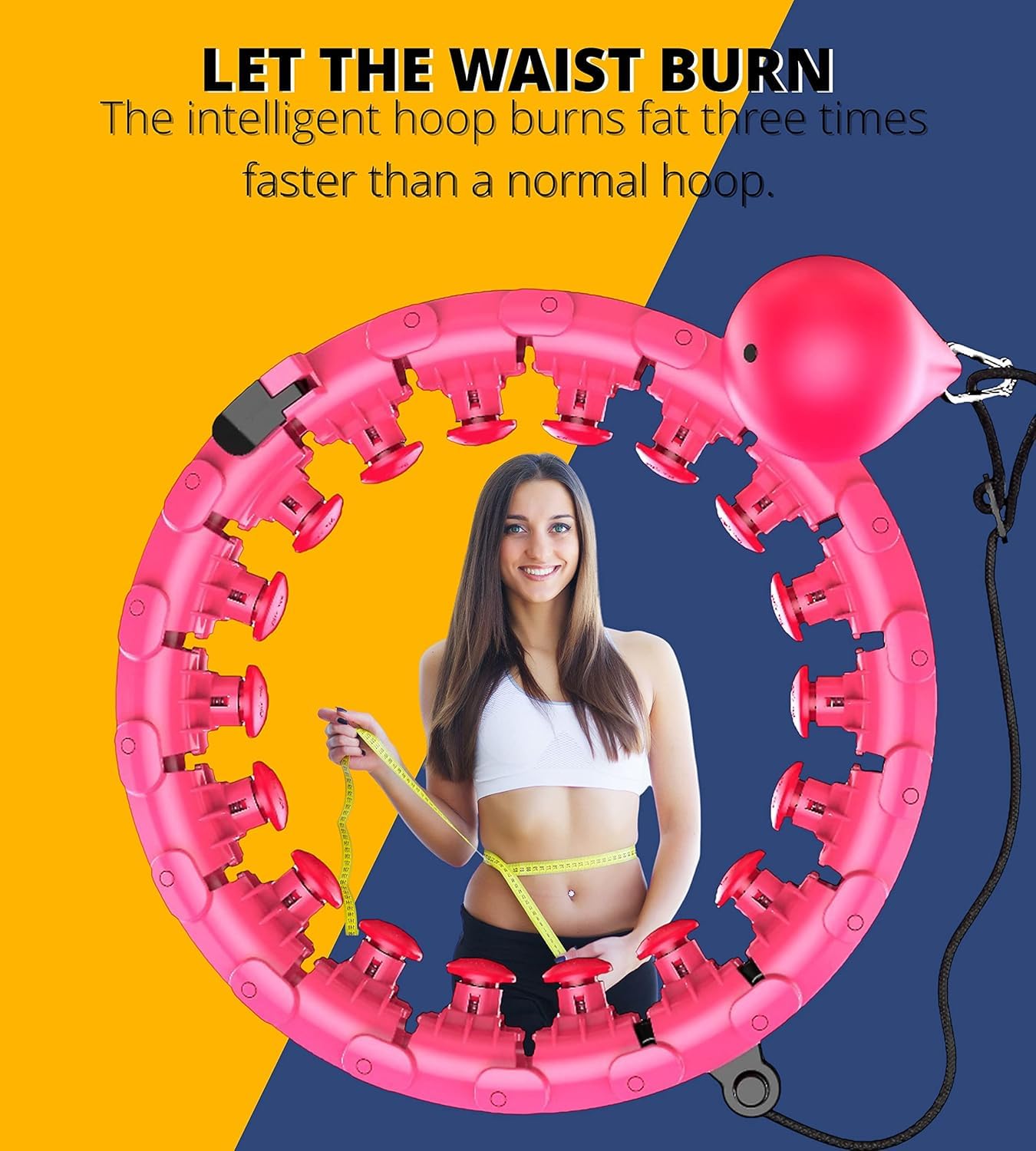 BROCCOLIN Smart Weighted Hula Hoop for Adults Weight Loss – Adjustable Fitness Hoop with Auto-Spinning Ball, 360° Massage, Detachable Links, and Quiet Bearings for Home Exercise (Multi Color) 1
