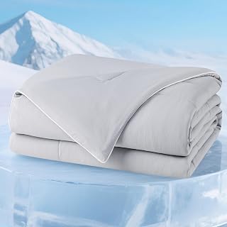 Degrees of Comfort Cooling Comforter Queen Size, Cooling Blanket for Hot Sleepers, Moisture-Wicking & Breathable, Upgraded Dual-Sided with Coolmax, Q-MAX>0.4, 90 x 90 Inch, Grey