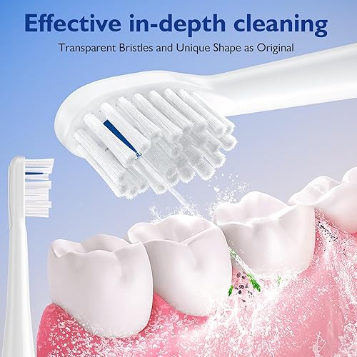 Miniatura 6 de Cabezales de repuesto para cepillo de dientes Water-Pik Sonic Fusion y Sonic Fusion 2.0, SF01, SF02, SF03 y SF04, cerdas transparentes, forma