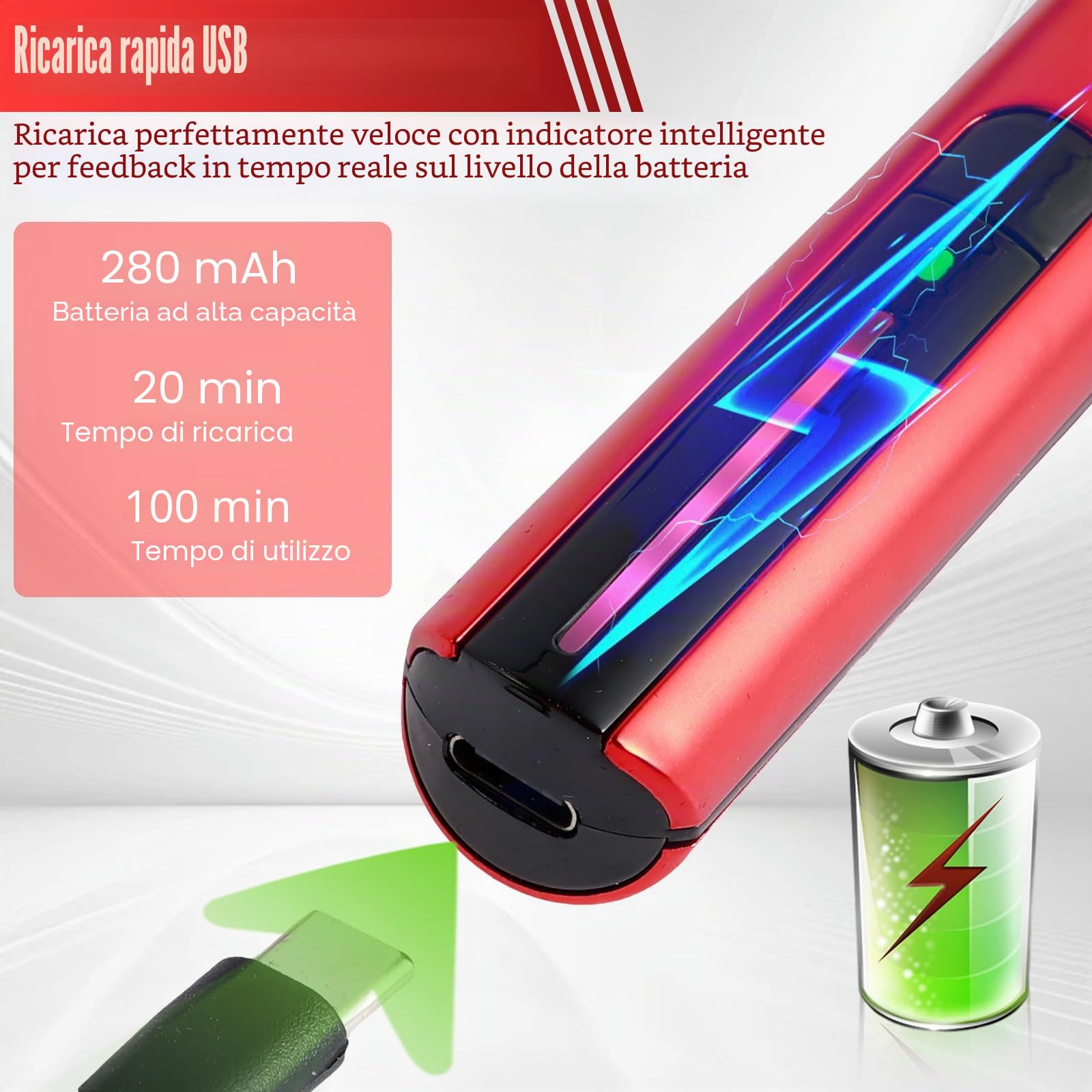 Levigatrice a sciabola con 8 testine abrasive, 12 tipi di carta vetrata, mini penna abrasiva elettrica, protezione sovraccarico, 3 marce, ricarica USB rapida