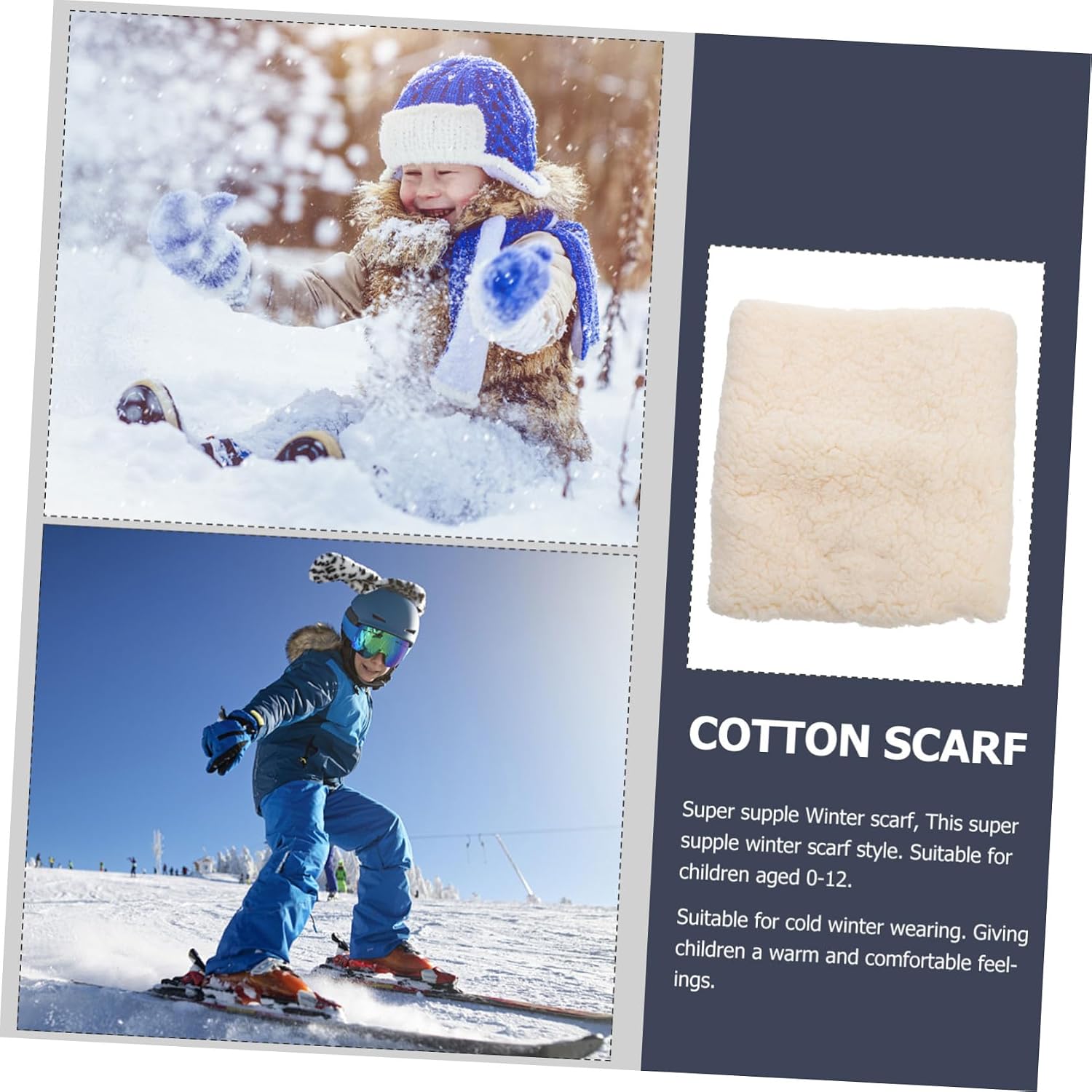 BESTYASH Warm Windproof Boys and Girls Winter Scarf Fleece Christmas Neck Gaiters Long Neck Collar for Boy Girl