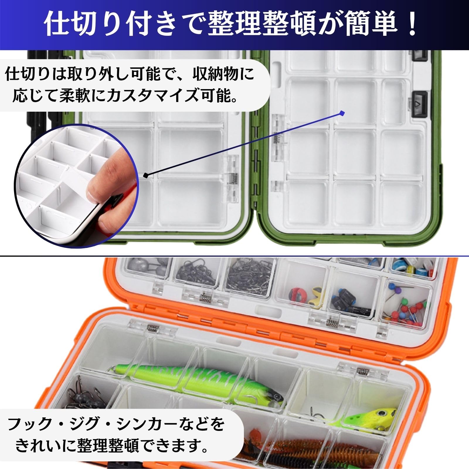 Amazon.co.jp: SAKURAN 釣り収納ケース タックルボックス 釣り具 防水