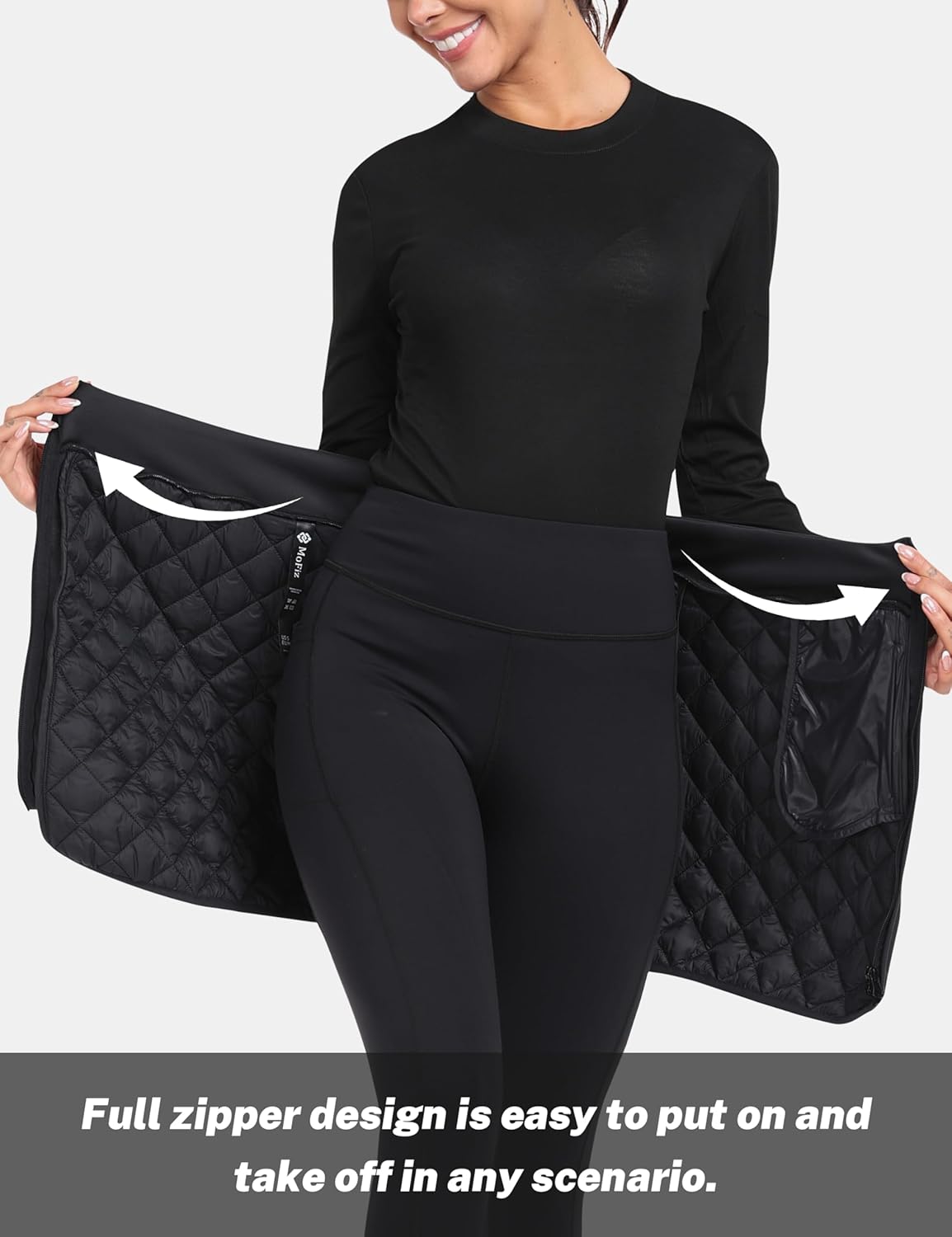 MoFiz Women's Quilted Puffer Skirt Insulated Warm Winter Skirt with Full Zipper Snow Skirts for Hiking Running Golf Outdoor - Image 3