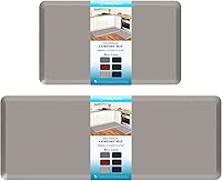 Vista 10 de HappyTrends 2 tapetes de cocina acolchados antifatiga, resistentes y ergonómicos de espuma de pie, impermeables, antideslizantes, para el hogar