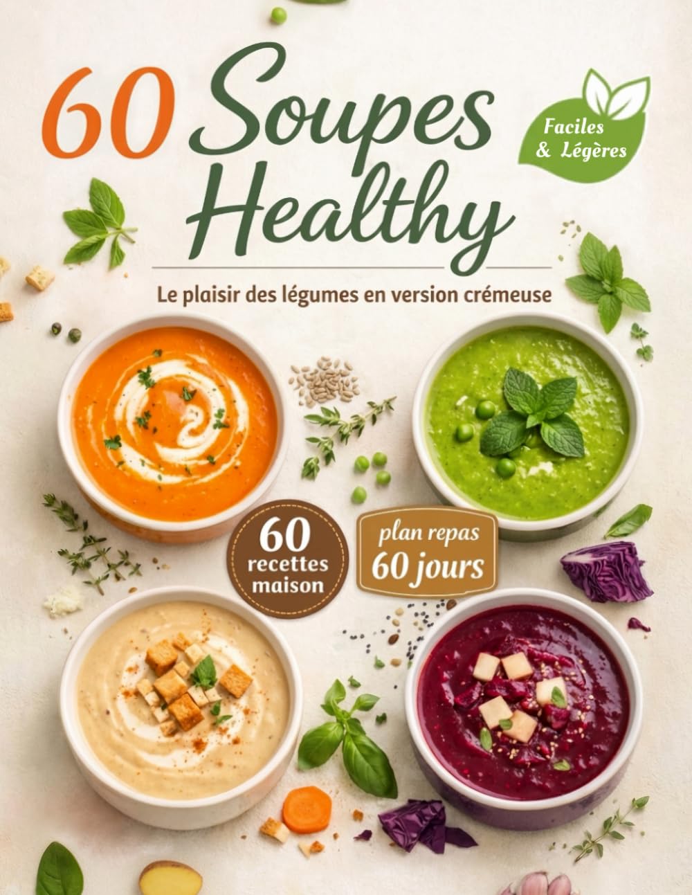 Soupes Healthy : 60 soupes et veloutés sains, légers et ultra-crémeux: Recettes faciles, ingrédients simples, astuces de chef, conservation & idées de repas complets