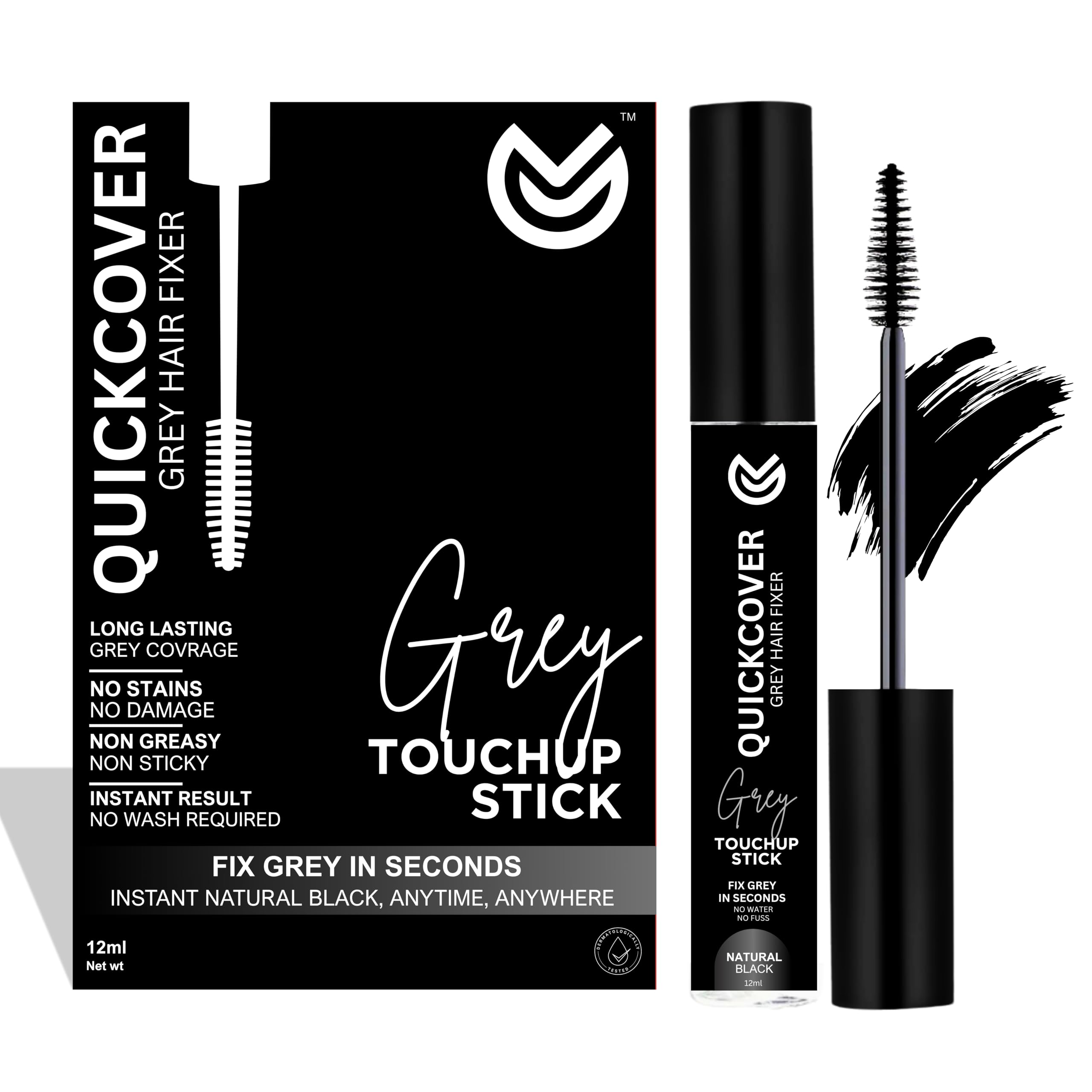 Milgaari QuickCover Grey Touch-Up Stick | Instant Grey Hair Coverage | Lightweight, Non-Sticky, Quick-Dry & Long-Lasting | Enriched with Almond, Jojoba, Avocado & Olive Oils | Natural Black, 12ml-picture-15