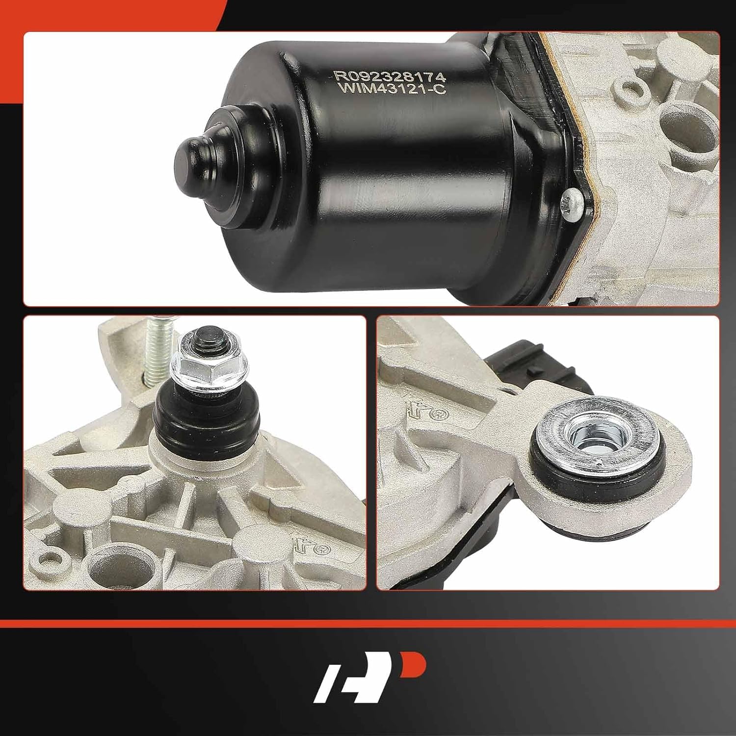 A-Premium Front Windshield Wiper Motor Compatible with Nissan Altima 2013-2015 & Rogue 2014-2020, 4-Pin