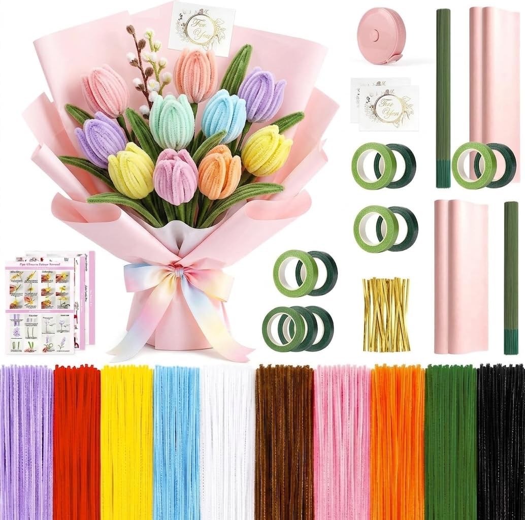 Yebo 40 Colors Crepe Paper for Flower Making Kit