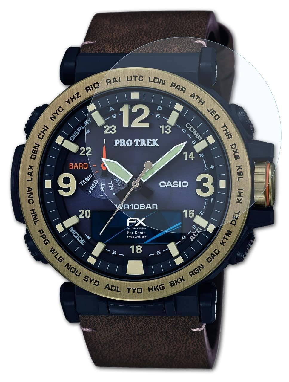 atFoliX Screen Protection Film compatible with Casio PRG-600YL-5ER Screen Protector, ultra-clear FX Protective Film (3X)