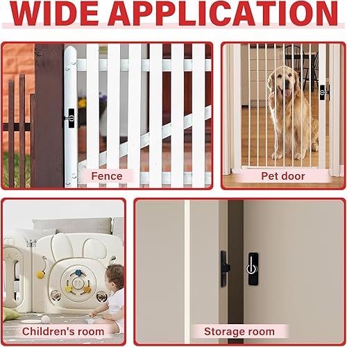 Miniatura 5 de Cerradura de puerta de granero, cerradura de puerta de granero de 90 grados, cerradura de puerta corredera abatible resistente para armarios, puerta