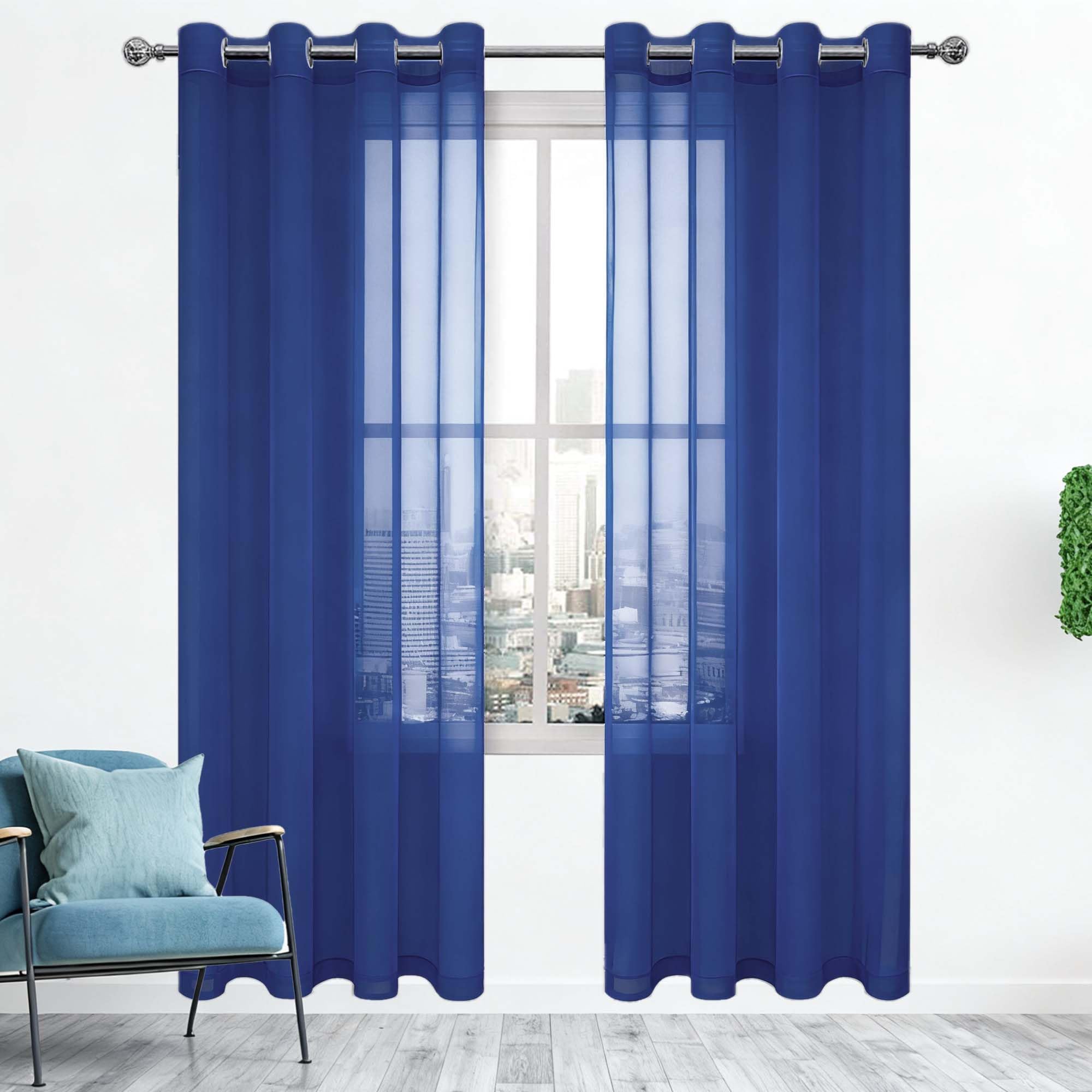 Rideau voilage anti UV bleu foncé pour protéger la chambre