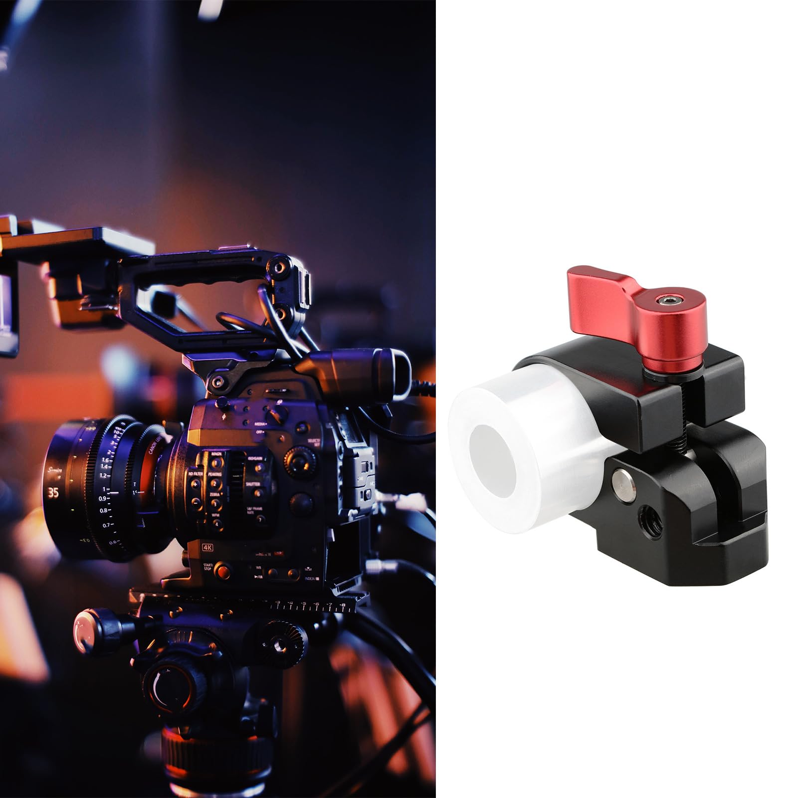 Morsetto per asta in metallo anti-vibrazione da 30 mm con doppia filettatura 1/4 e 3/8, rotazione regolabile per stabilizzatori, display, supporto per attrezzatura fotografica