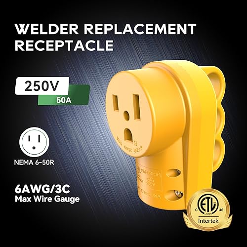 Miniatura 2 de RVGUARD Receptáculo NEMA 6-50R, enchufe hembra de 250 voltios y 50 amperios, receptáculo de repuesto para soldador 6-50R