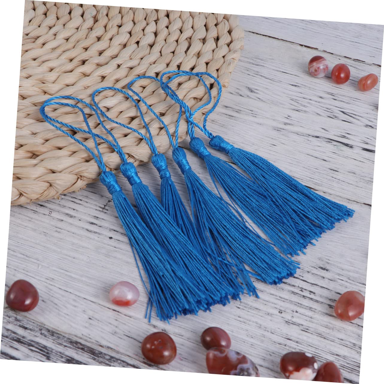 SEWACC 20 Stück Blaue Quasten aus Polyester Dekorative und Einfach Anzubringende Ohrringquasten für Armbänder und Selbstgemacht Projekte Wie Schlüsselanhänger