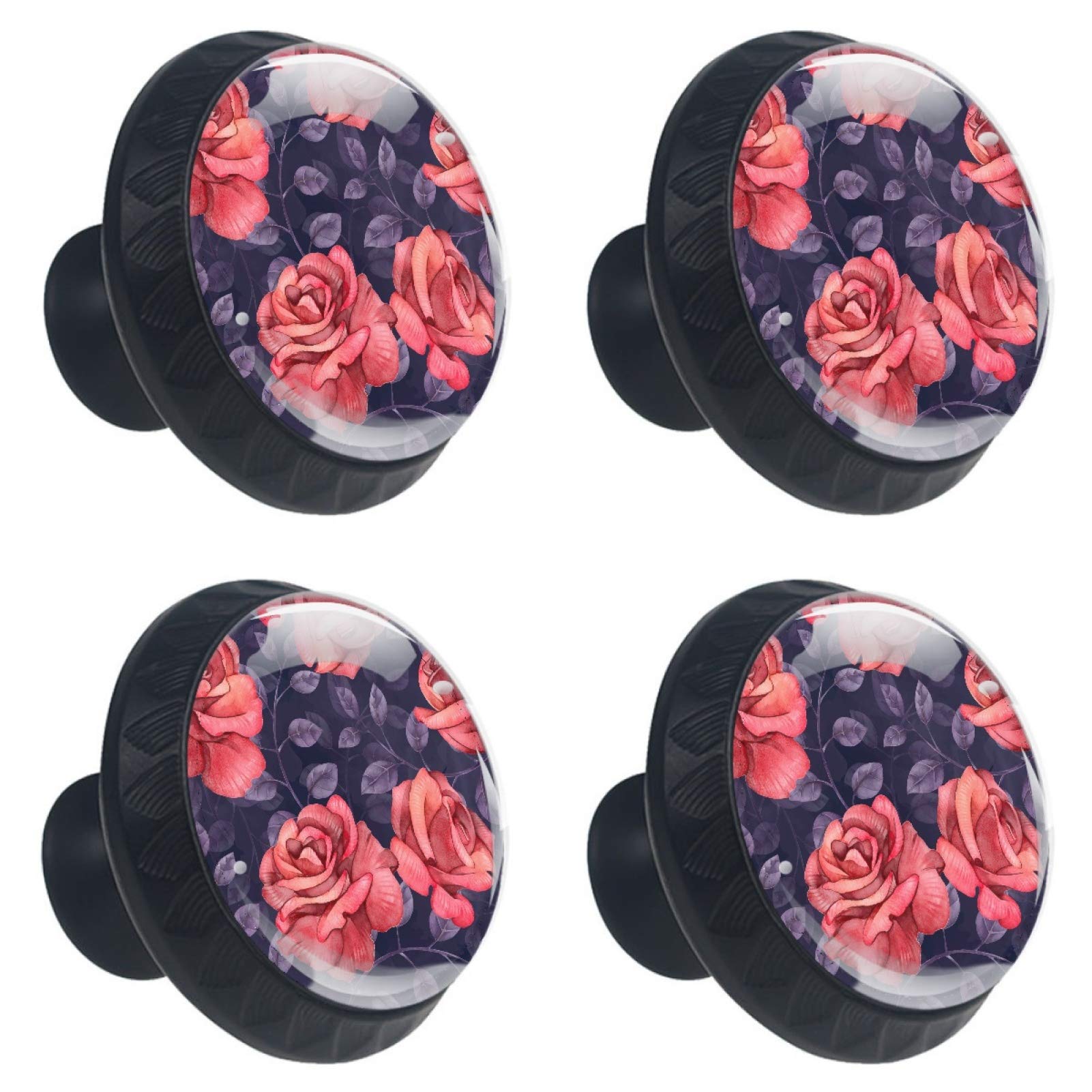 Boutons de tiroir en verre boutons floraux pour meuble de cuisine et placard