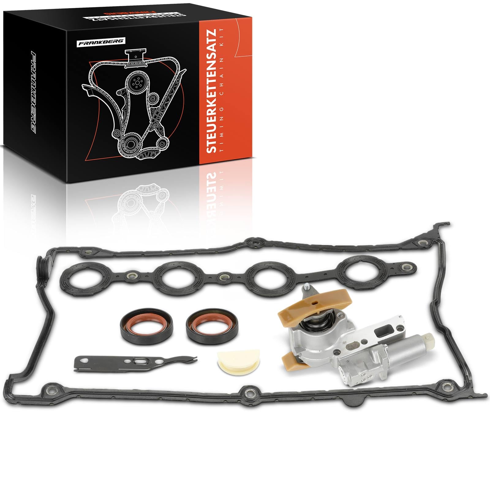 Frankberg Juego de cadenas de distribución Regulador del árbol de levas Juego de juntas Compatible con Golf IV 1J1 Polo 9A 9N P.a.s.s.a.t Variante 3B6 Golf IV Variante 1J5 TT 8N3 Replace# 058109088K