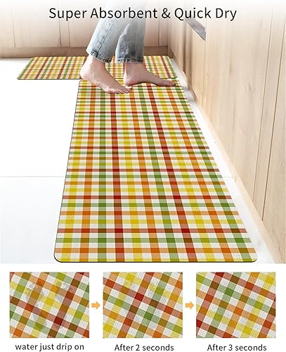 Miniatura 4 de Tapete de baño a cuadros con celosía para bañera, antideslizante, de secado rápido y absorbente, de tierra de diatomeas, tapete de cocina, tapete de