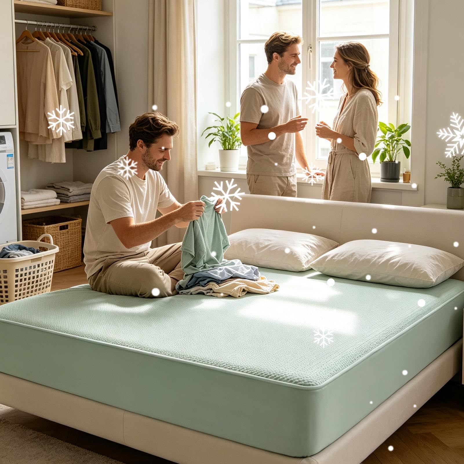 Sábanas Refrescantes De Cama Cubrecolchón Refrescante De Verano De Seda
