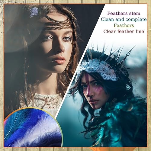 Miniatura 3 de Hotop 600 plumas esponjosas de marabú de pavo de 4 a 6 pulgadas para manualidades, atrapasueños, flecos, plumas de colores, manualidades para