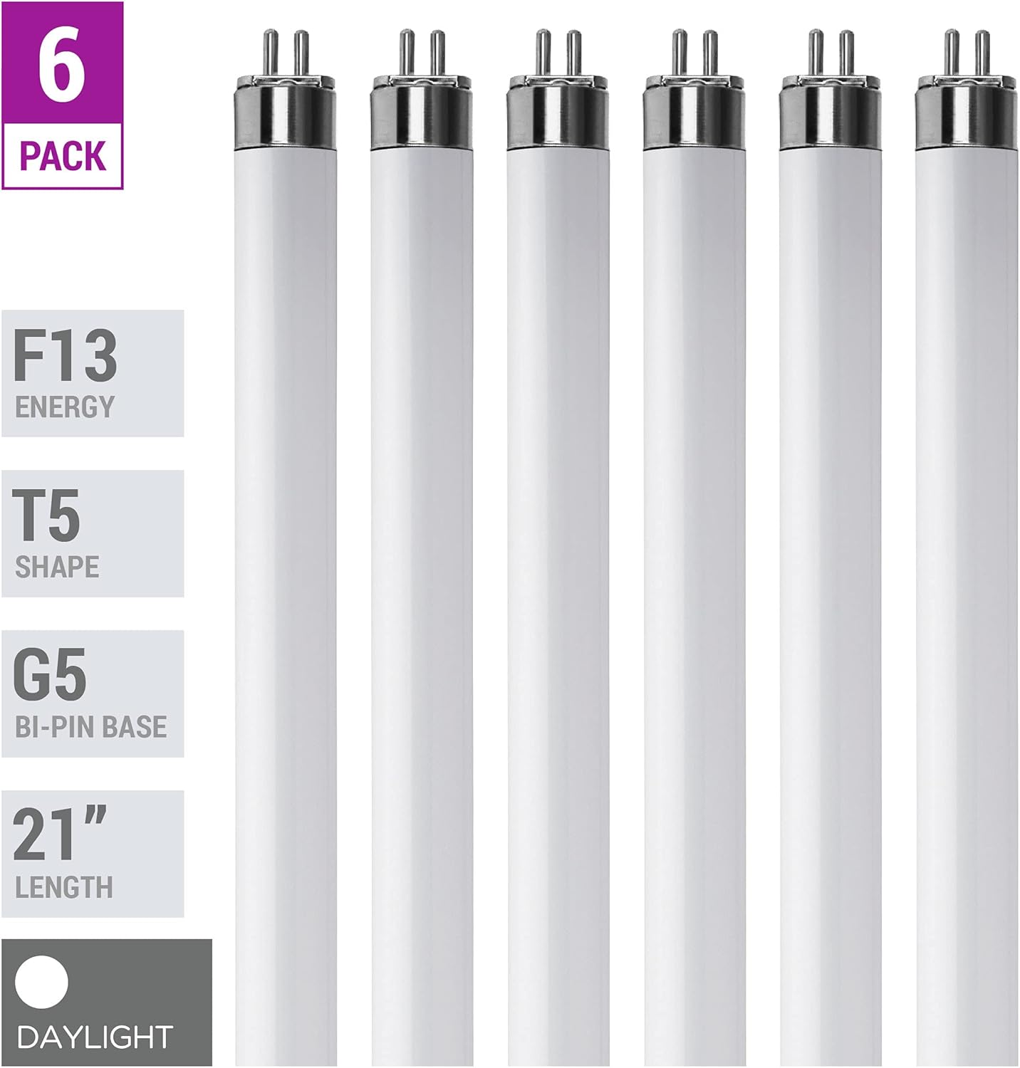 70% Off Everything F13T5D – T5 21 Inch Under Counter Fluorescent Bulbs Bright White Daylight 6500K 13-Watt F13T5/D 21” D Long Life Replacement Tubes for Under Cabinet Lights – Pack of 6 Bulbs