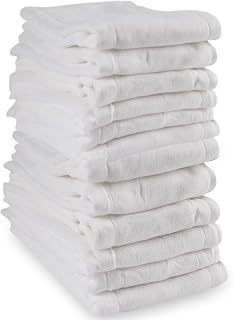 Prefold Cloth Diapers - Premium Cotton, Fasoar 3 Ply Environmental Friendly Baby Washable Diaper Covers for Babies to Toddlers Multi-Use (10-35 lbs) 12 Count