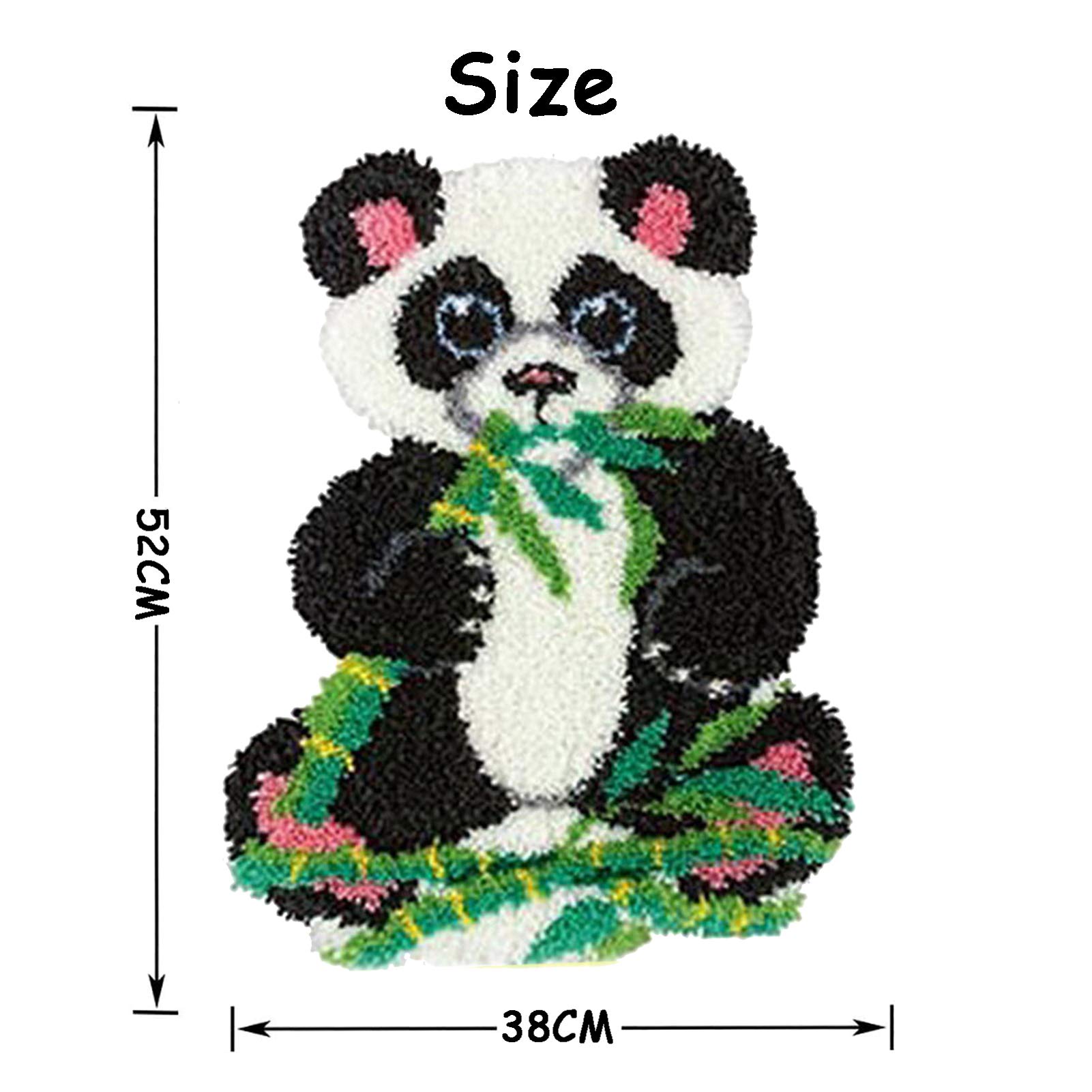 5-teiliges Panda Knüpfteppich-Set Für Anfänger – DIY Handwerk, Ca. 40 X 40 Cm