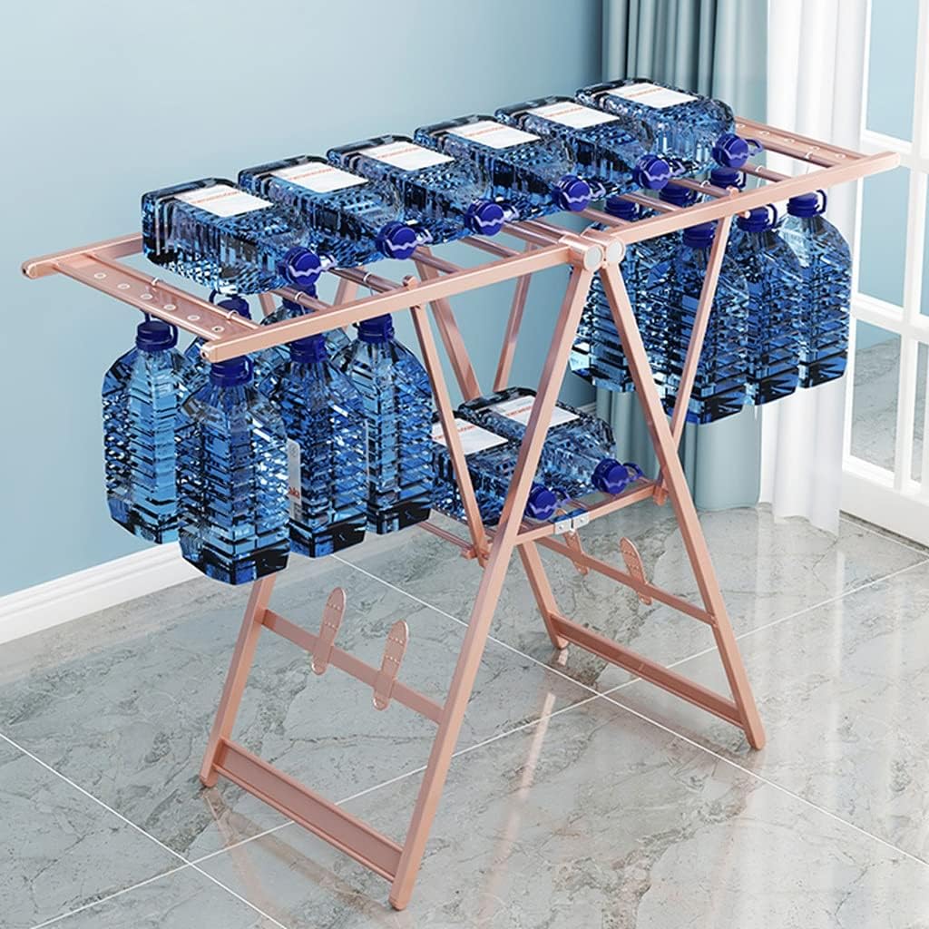 Aluminum Alloy Clothes Drying Hanger Floor Folding Rack Indoor Balcony Home Quilt