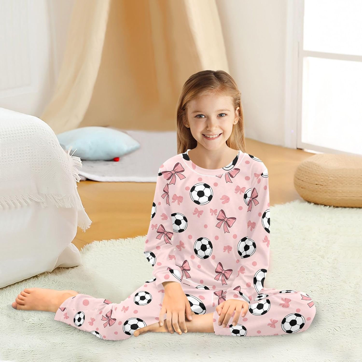 2-Piece Pajama Sets Long Sleeve Pajama Set Warm Comfy Sleepwear Nightwear Lounge Pjs 3-8T