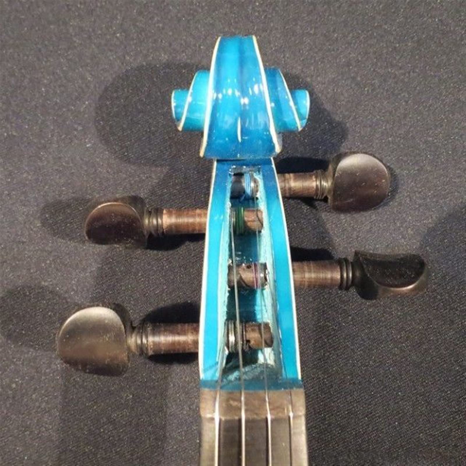 Strumento Musicale per Violino Acustico Elettrico 4/4 Fatto A Mano in Legno Massello Blu Top in Abete Fondo in Acero Violini per Studenti