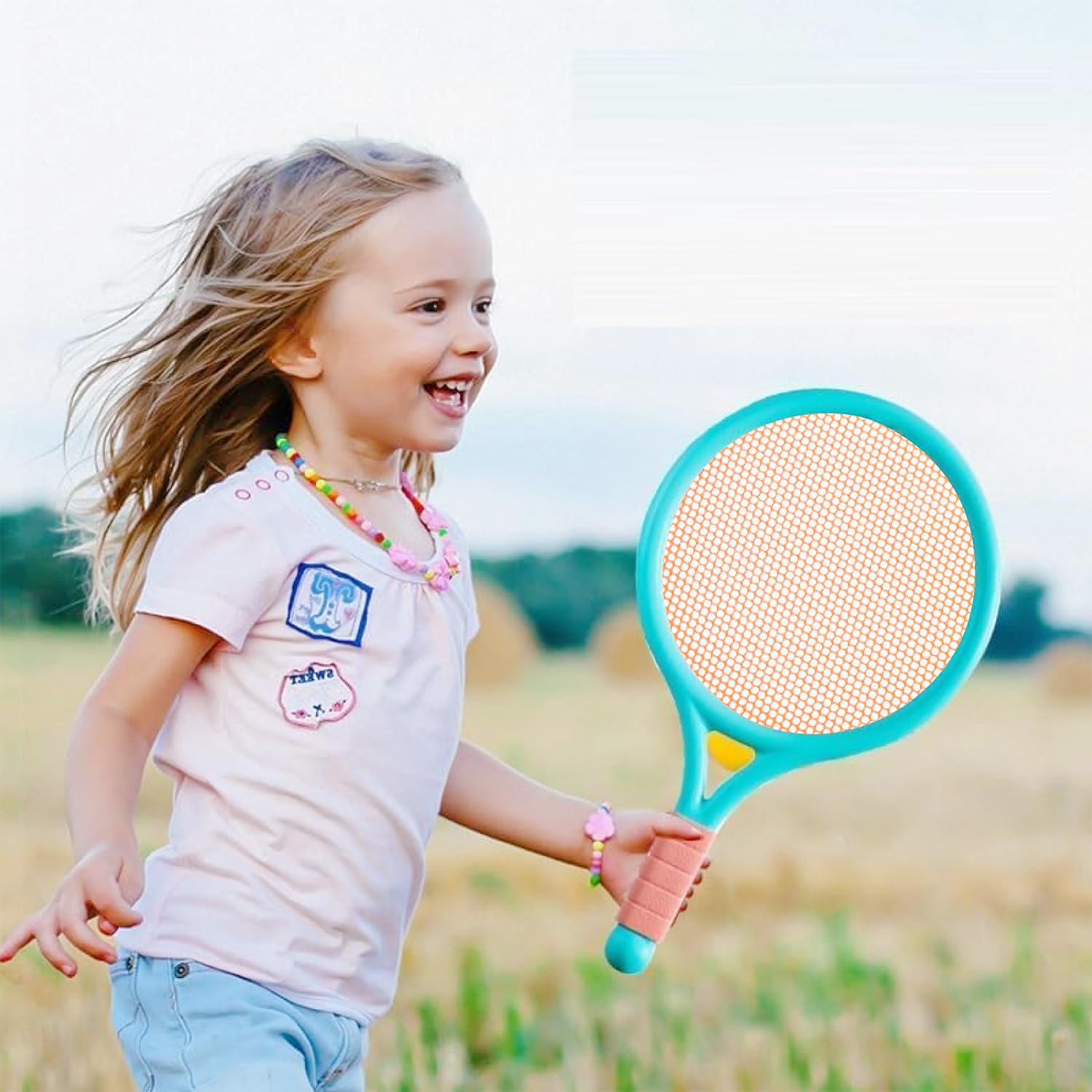 Raqueta de Tenis para Niños Interior y Exterior Azul Rosa